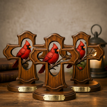 ❤️✝️Handcrafted Cardinal Cross Ornament-Since 2023
